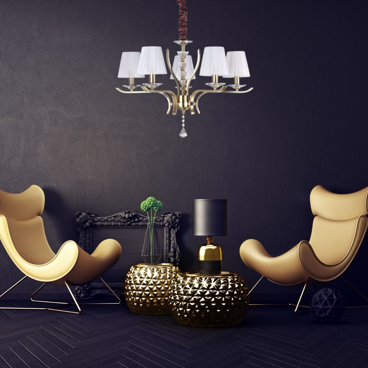 Lustre    PEGASO laiton, IDEAL LUX