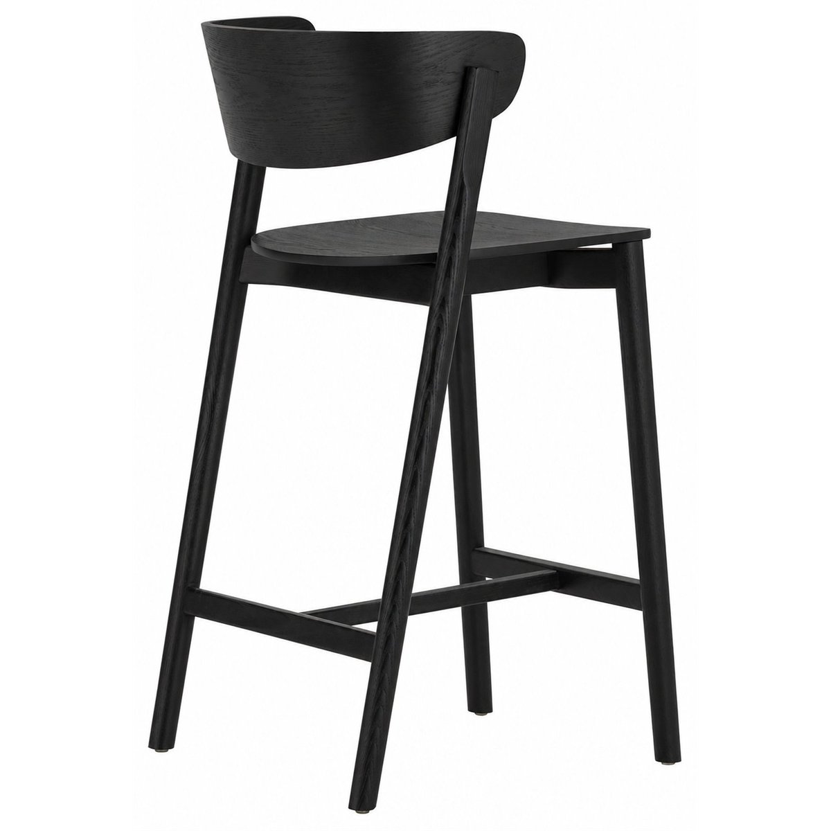 Tabouret haut en frêne massif noir, RECOLLECTION