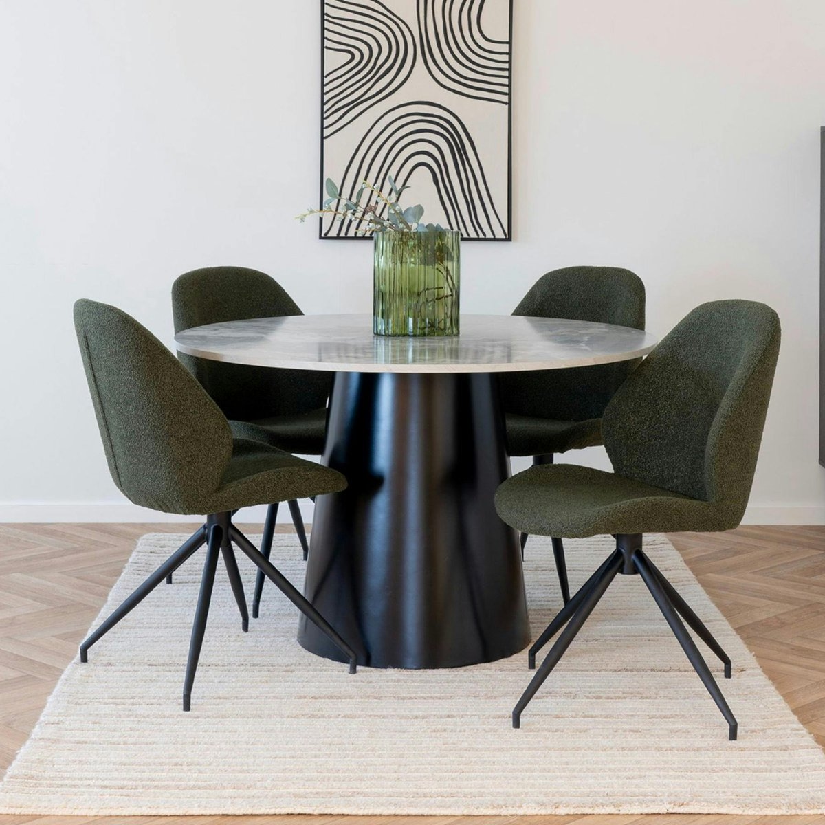 Chaise pivotante vintage (lot de 2) BERLIN vert, PIER IMPORT