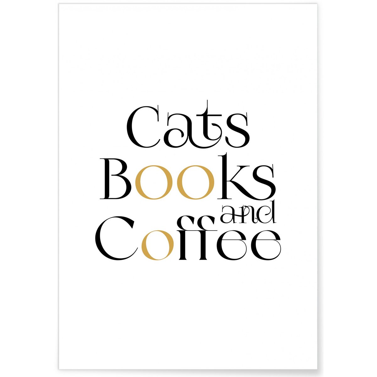 Affiche Cats Book and Coffee blanc, L'AFFICHERIE