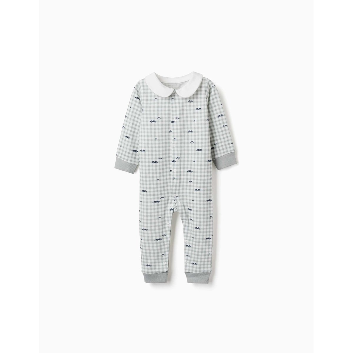 Dors-bien en coton à motif Vichy vert clair, ZIPPY