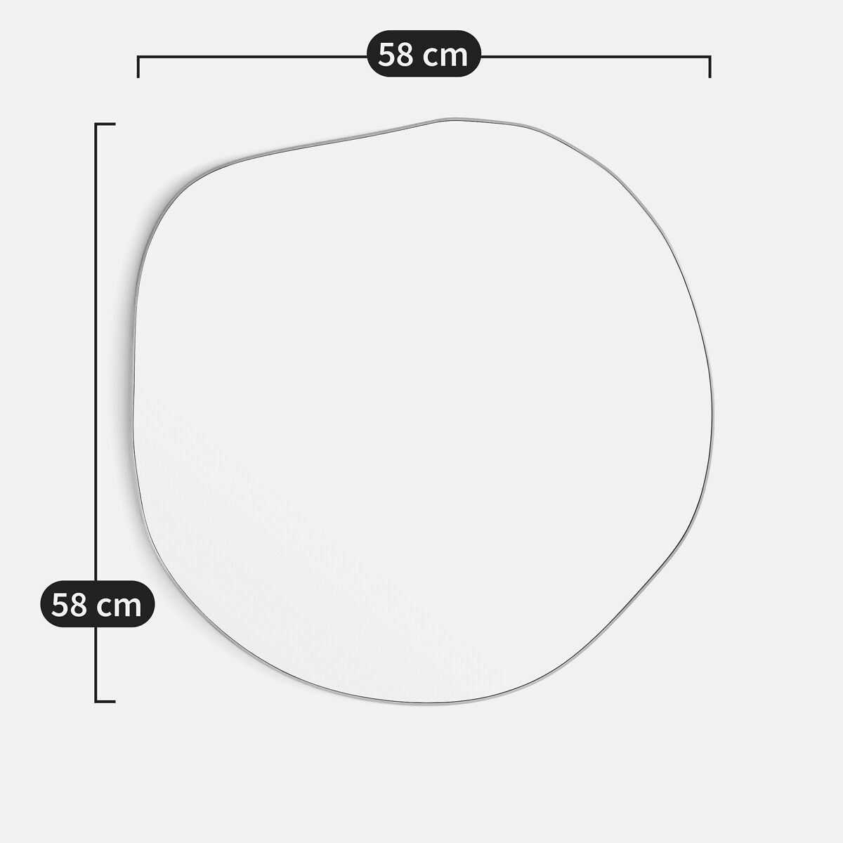 Organische vorm spiegel, lengte 58 cm, hoogte 58 cm, ORNICA zwart, LA REDOUTE INTERIEURS