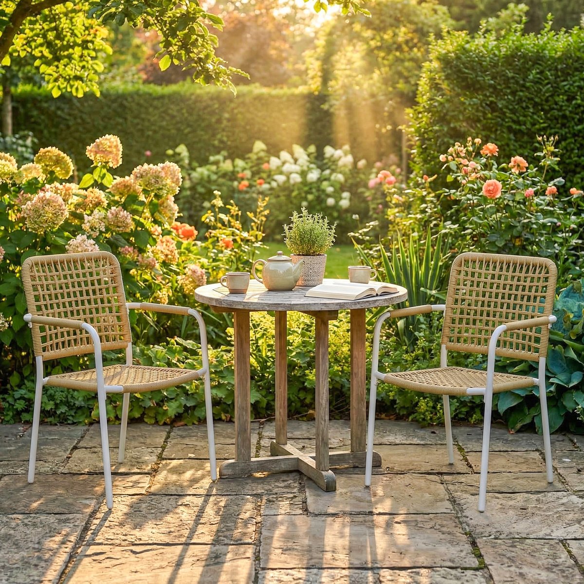 Chaise de jardin Métal Jaune jaune, crème, OUTSUNNY