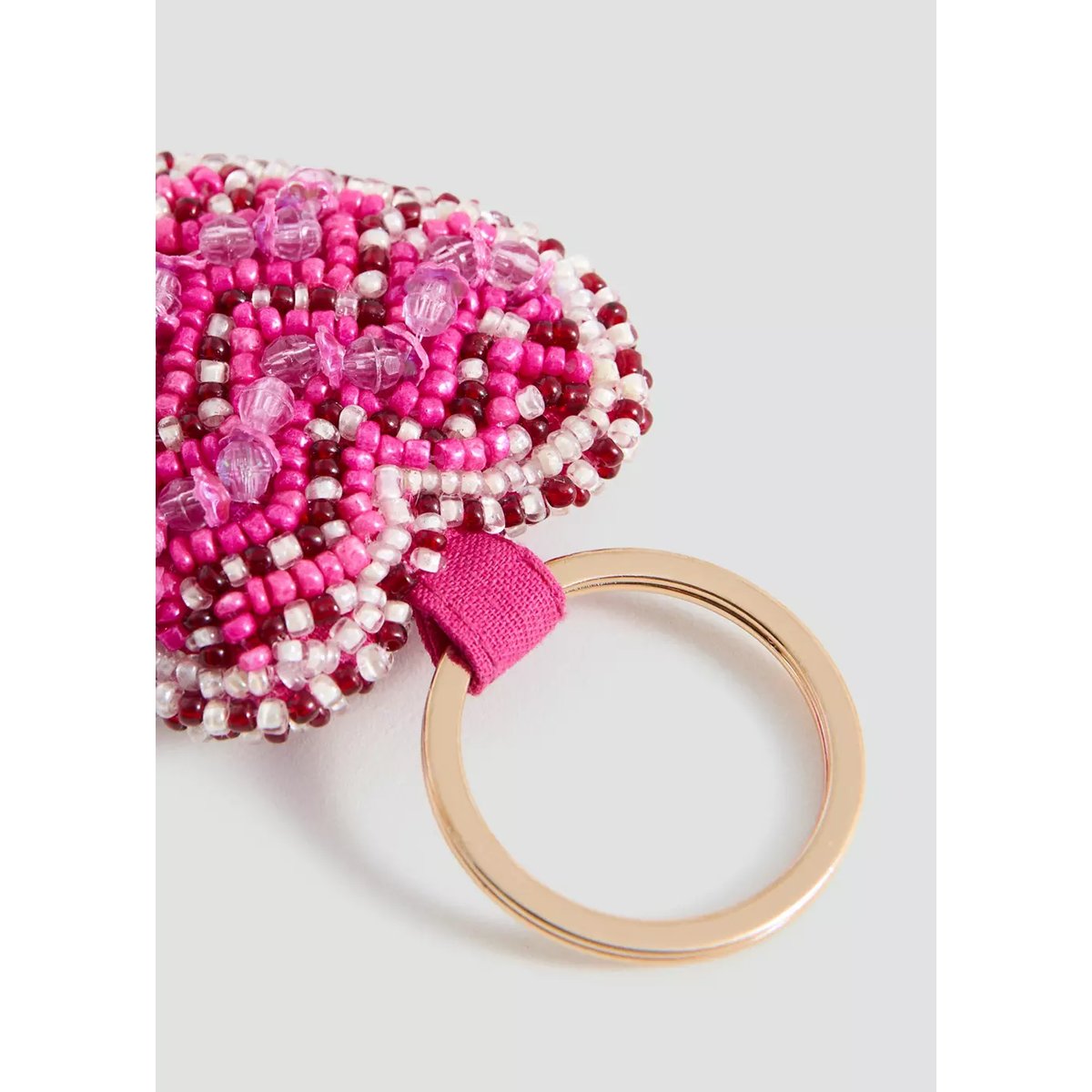 Porte-clés cœur perles fantaisie rose, MANGO KIDS