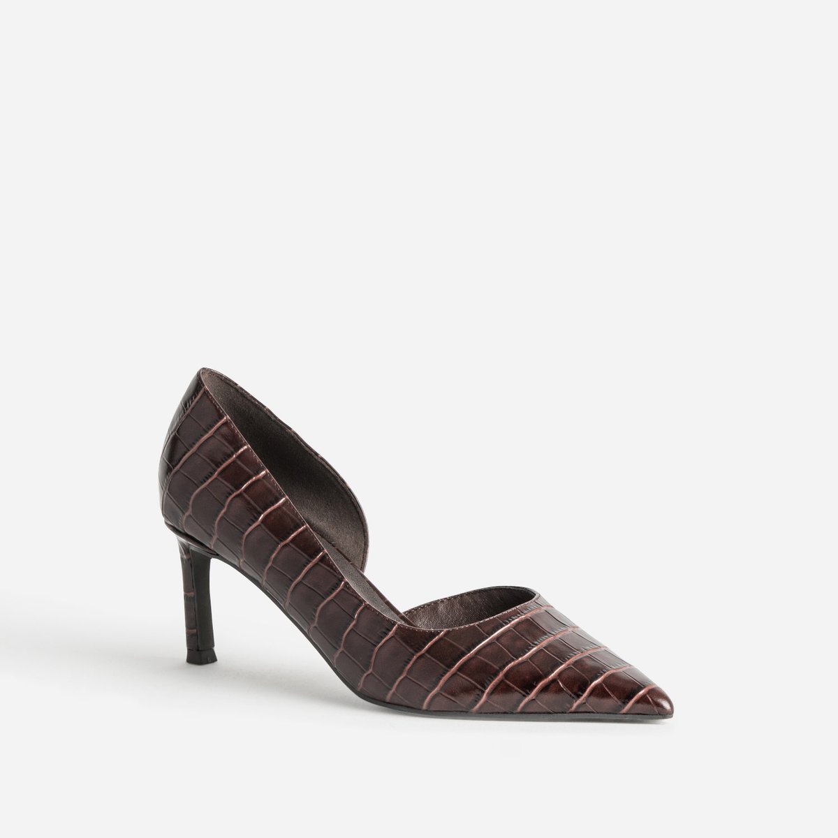 Escarpin en cuir ANOUCK croco marron, ERAM