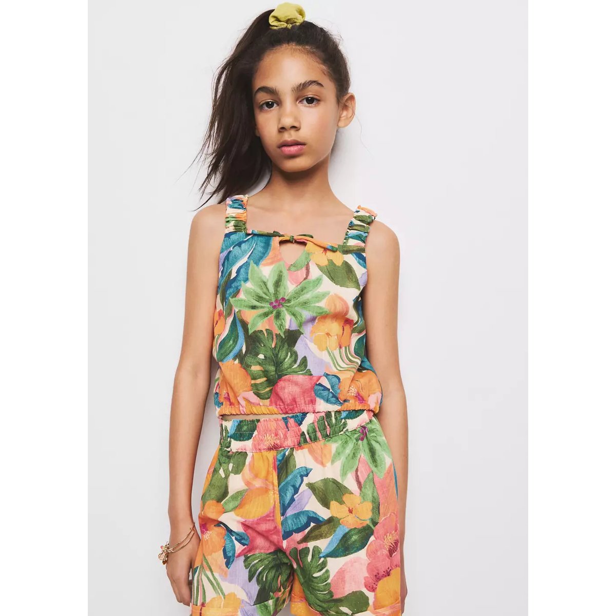 Short imprimé tropical orange, MANGO KIDS