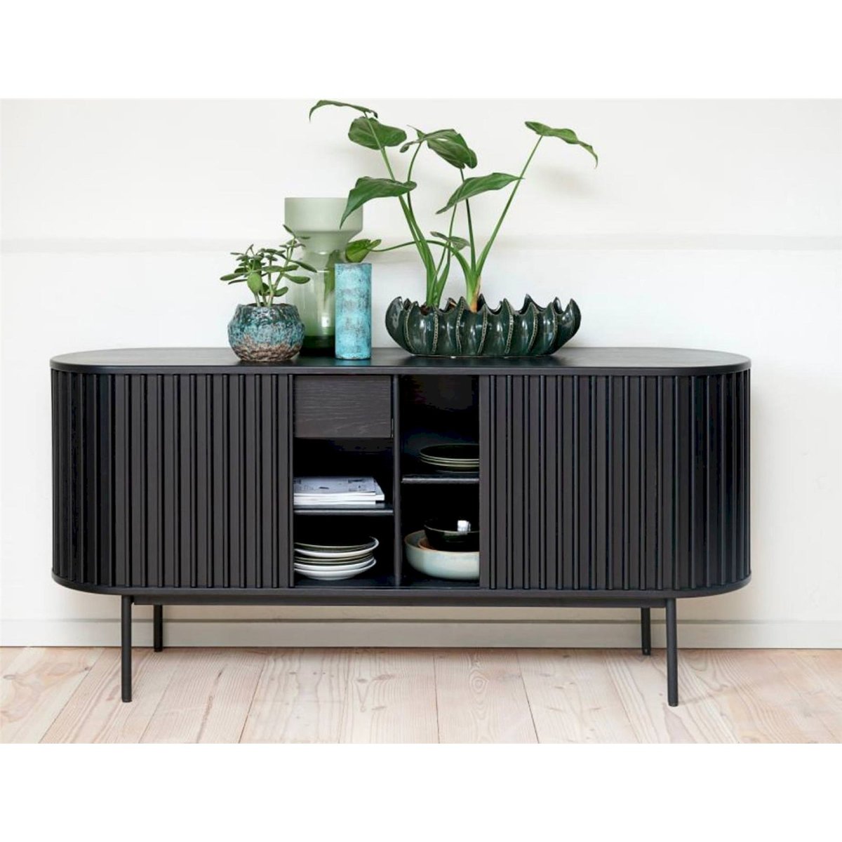 Buffet large collection OVITTIES noir chêne, RECOLLECTION