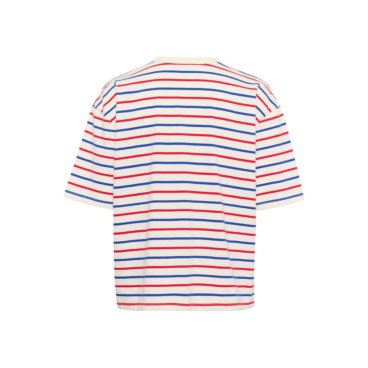 T-shirt beige bleu ant. white/surf the web stripe, KAFFE