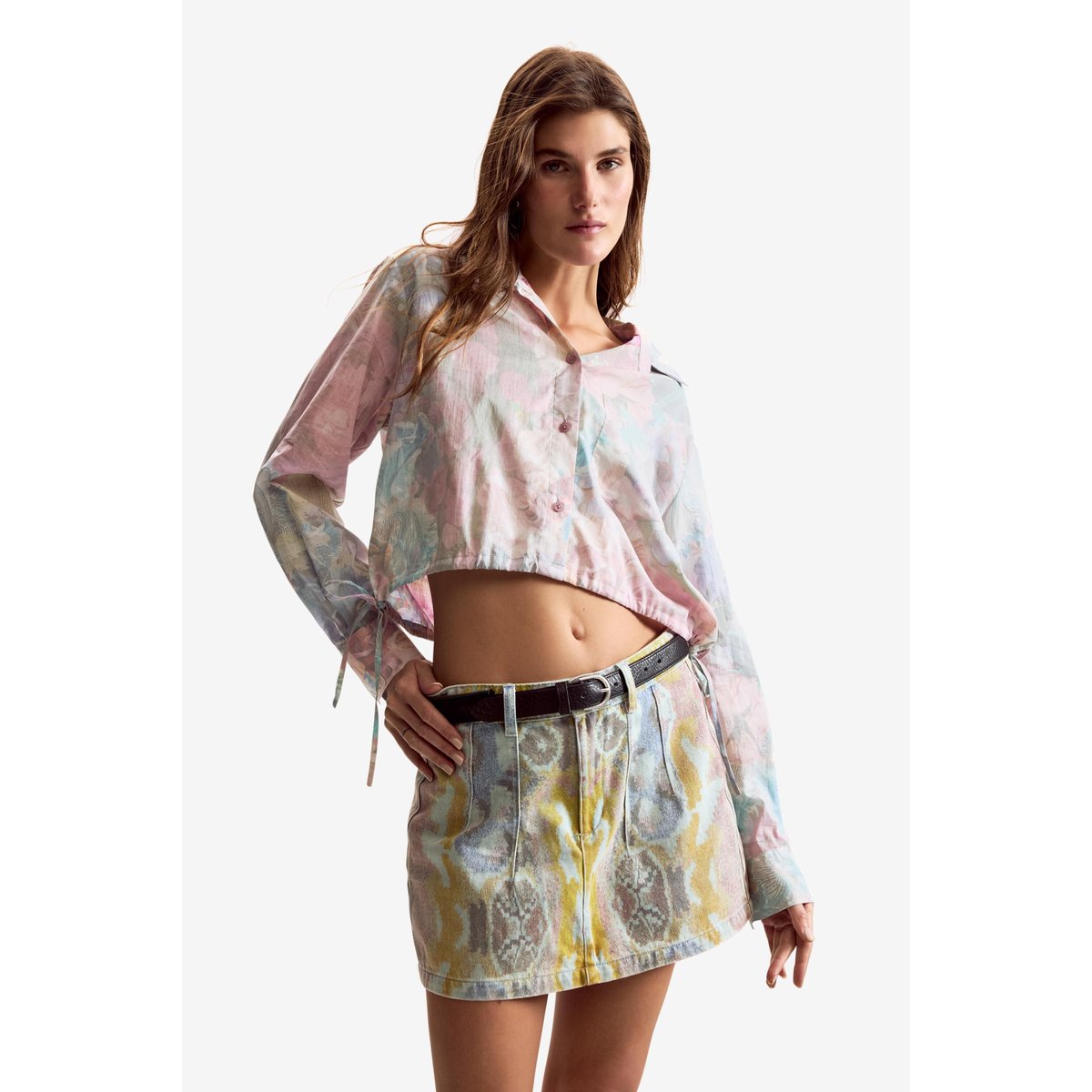 Chemise à liens conçue par Mr. Christian Lacroix rouge, DESIGUAL