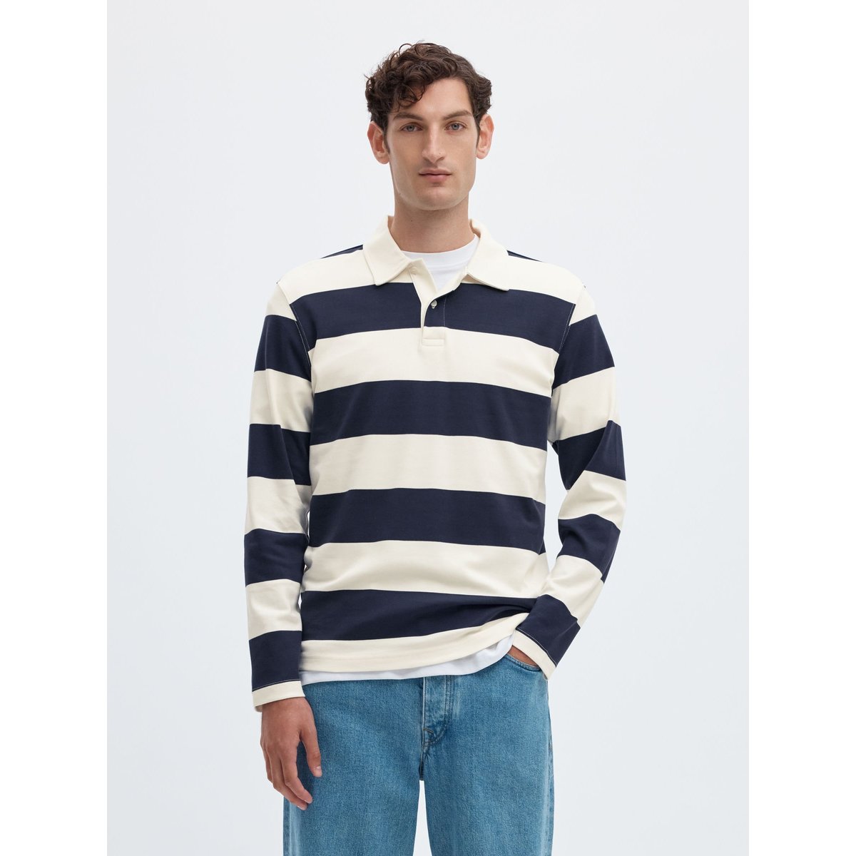 Polo À Manches Longues bleu - navy blazer1, SELECTED