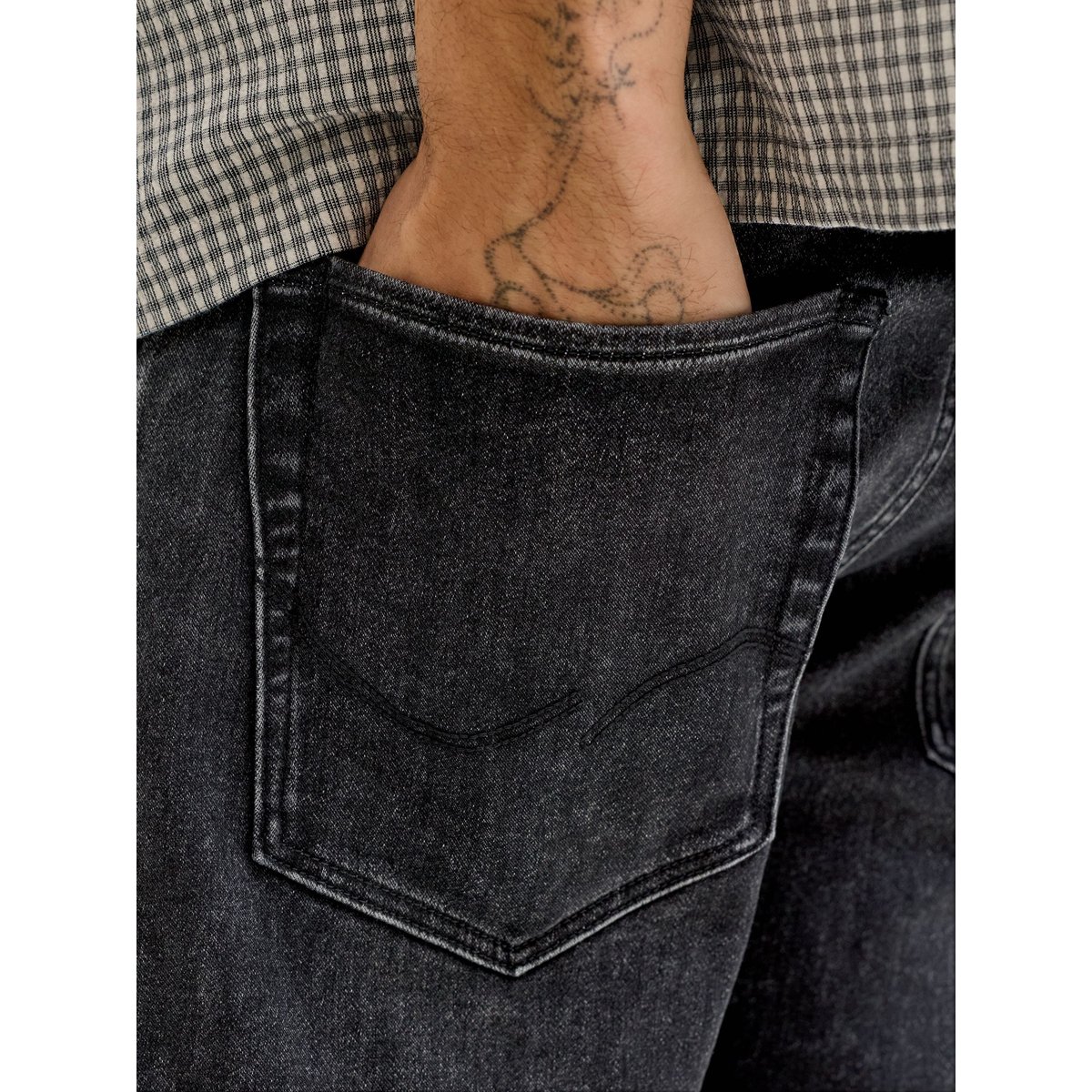 Short En Denim black denim 1, JACK & JONES