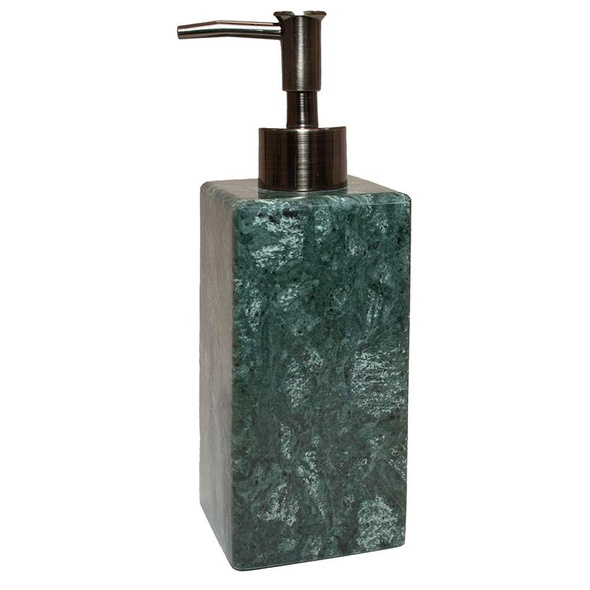 Distributeur de savon en marbre vert rectangulaire 6.5x6.5x19.5cm vert, WADIGA