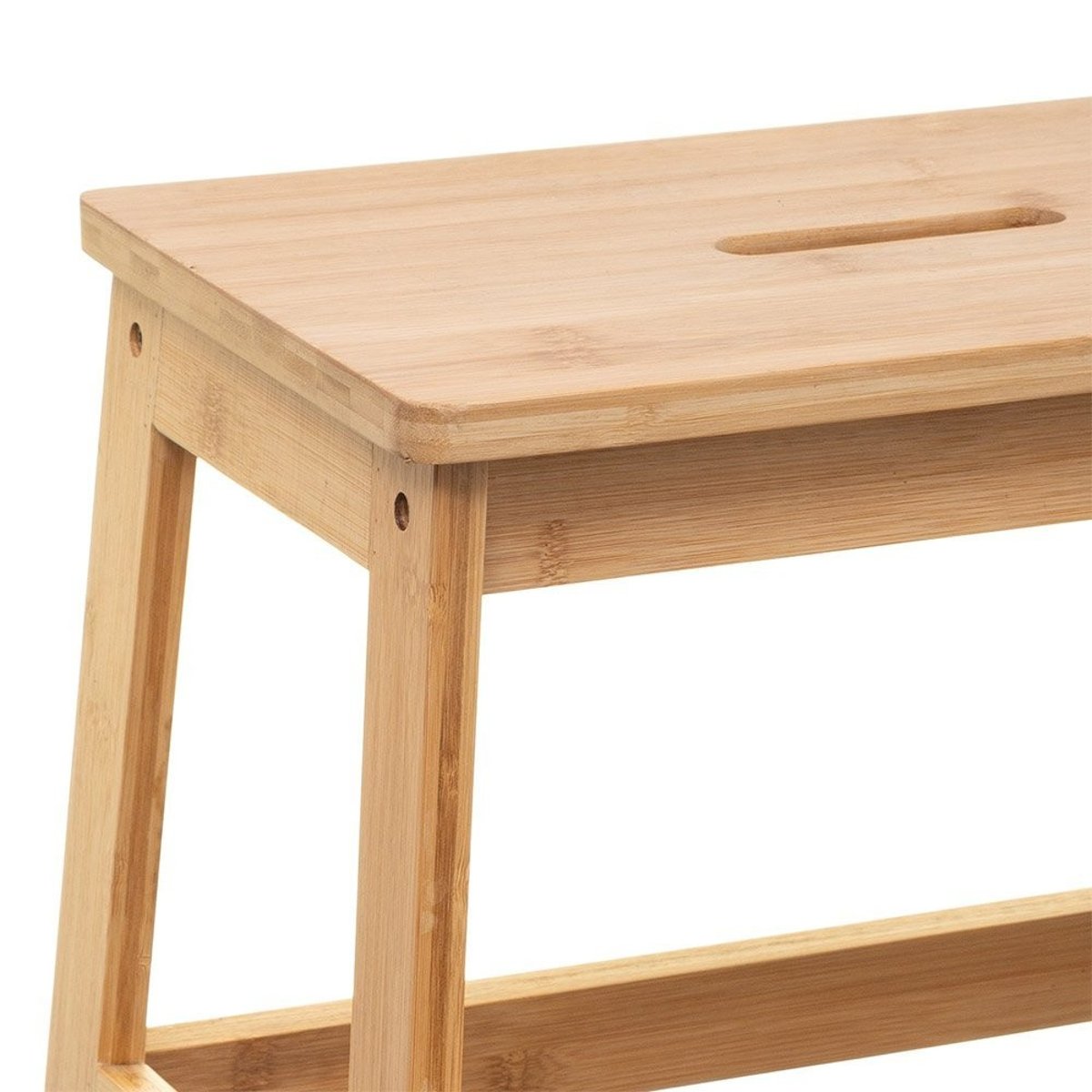 Marche pied bambou 2 marches beige, ATMOSPHERA