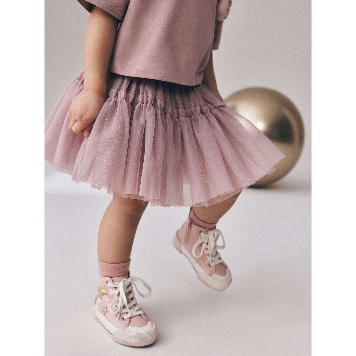 Ensemble haut à manches courtes et jupe tutu lapin rose rembourré, NEXT