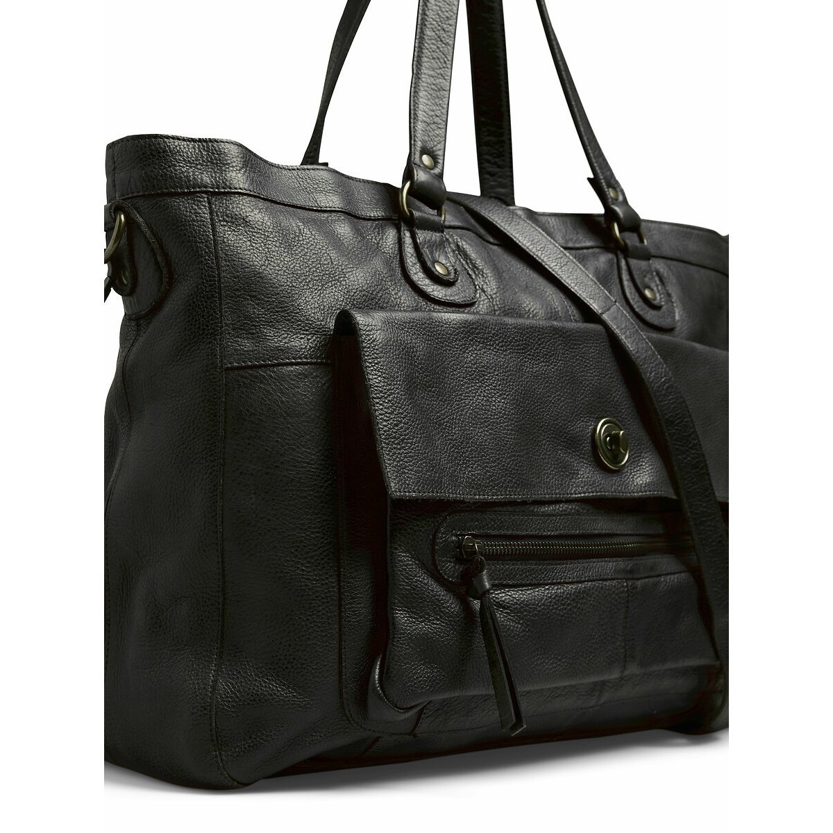 Sac à main cuir Totally Royal noir, PIECES