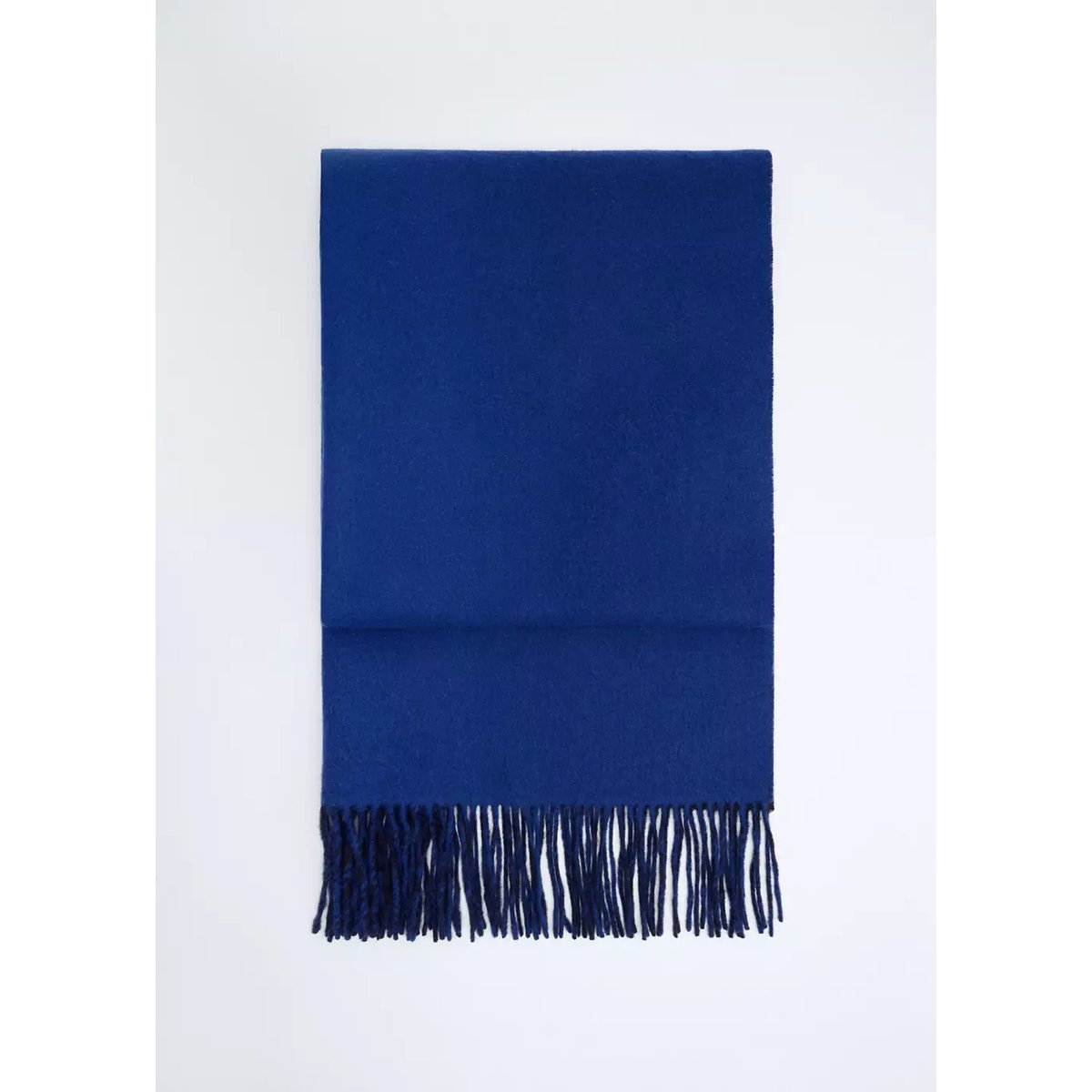 Écharpe réversible 100 % laine bleu, MANGO