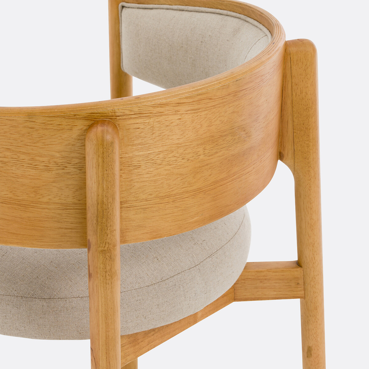 Poltrona da tavolo hevea e cotone/lino, Natesse lino naturale, LA REDOUTE INTERIEURS