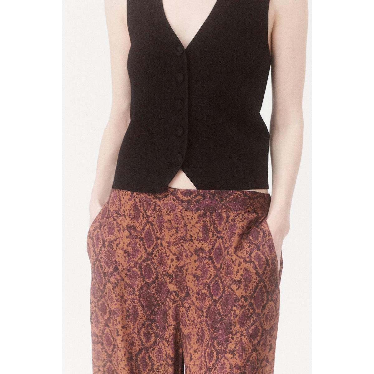 Pantalon ample en coton PANDILONG marron cognac, CAROLL
