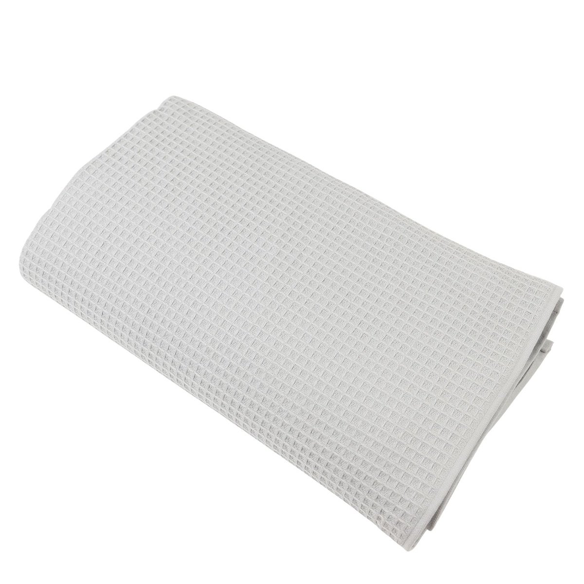 Maxi drap de bain en coton nid d'abeille EDEN gris, LINANDELLE