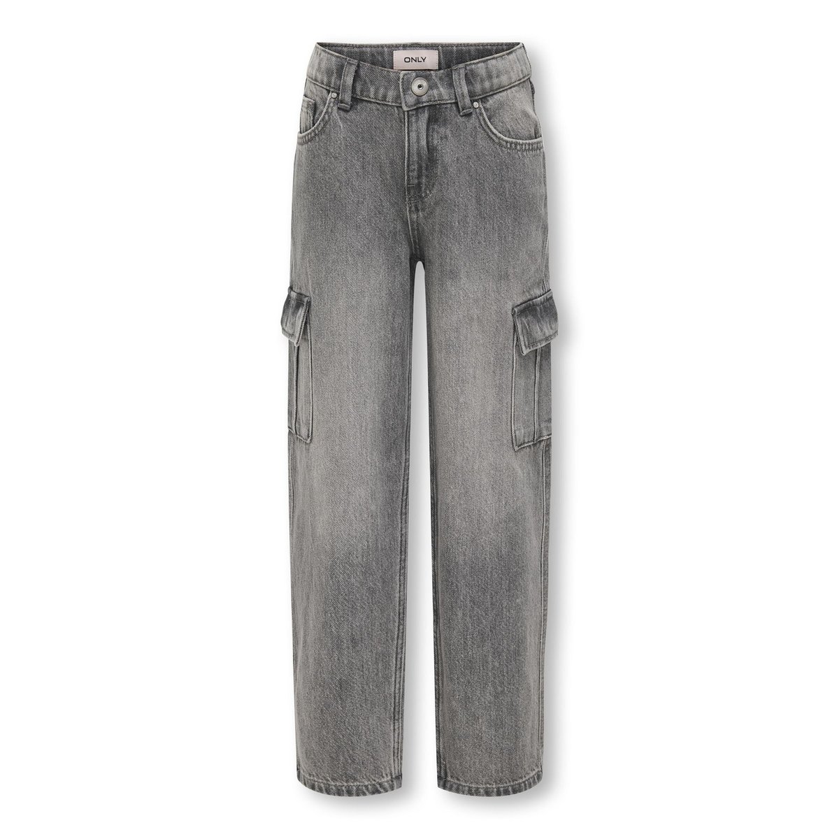 Jean droit forme cargo gris délavé, KIDS ONLY