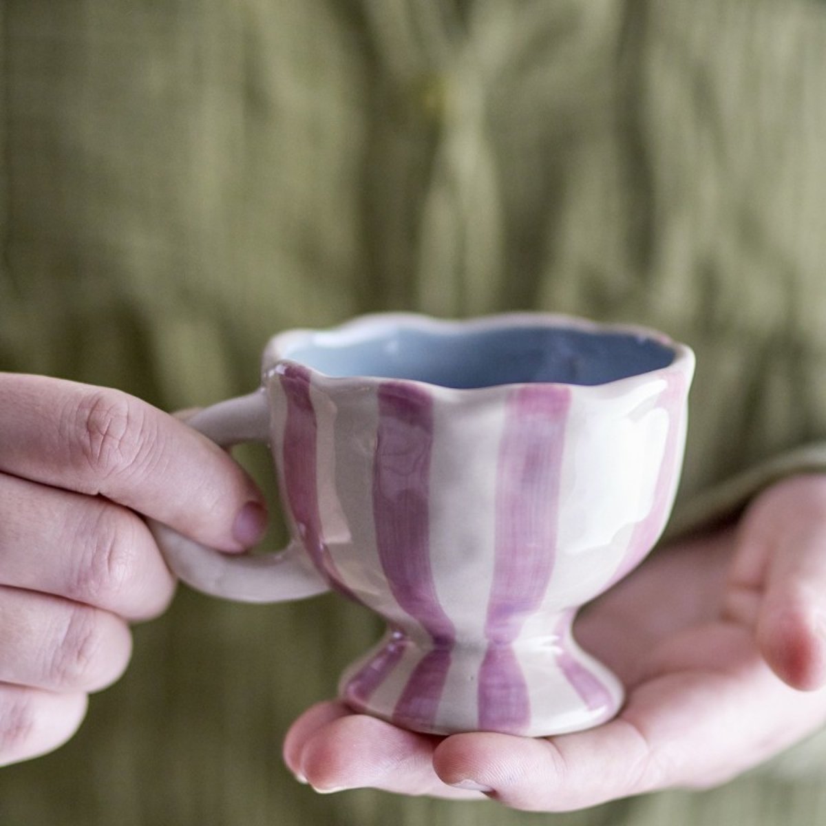 Tasse artisanale grès WILLA rose, BLOOMINGVILLE