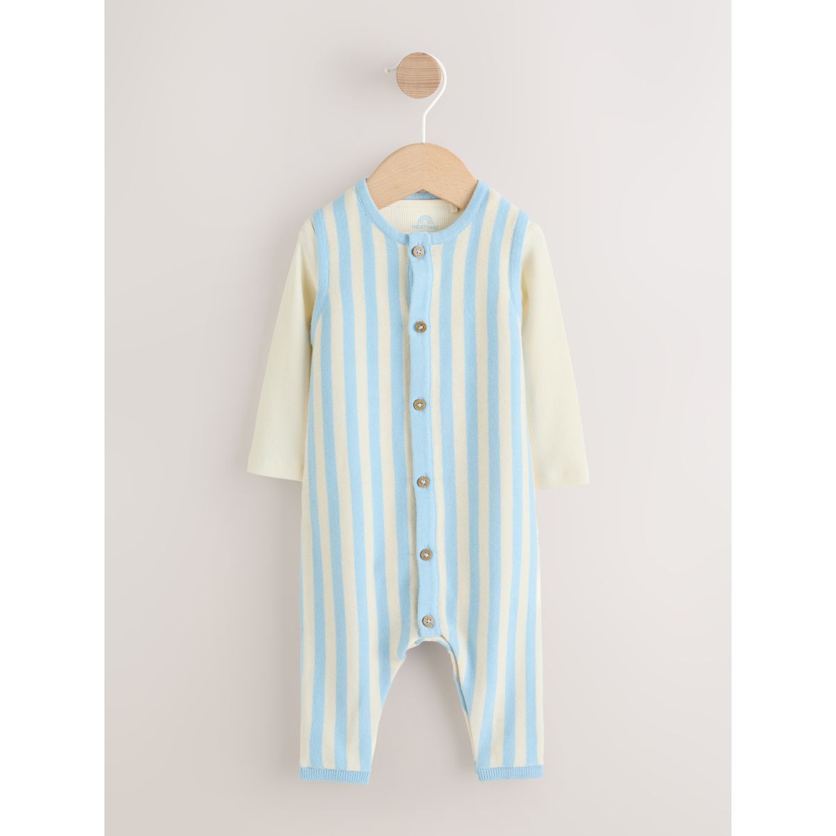 Ensemble body et salopette en maille bébé rayures bleues, NEXT