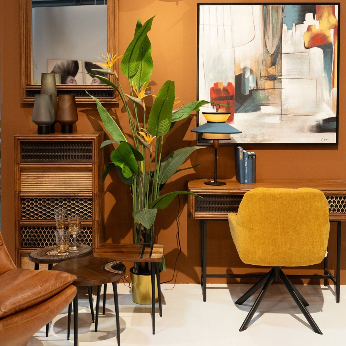 Table d'appoint ethnique rectangle en manguier, MEDINA bois, KARE DESIGN