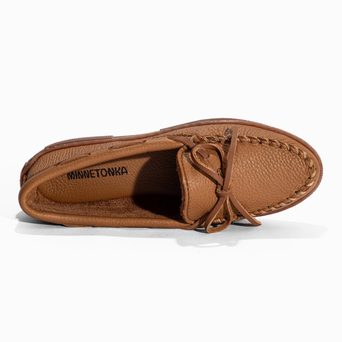Mocassins en cuir Moosehide Classic camel, MINNETONKA