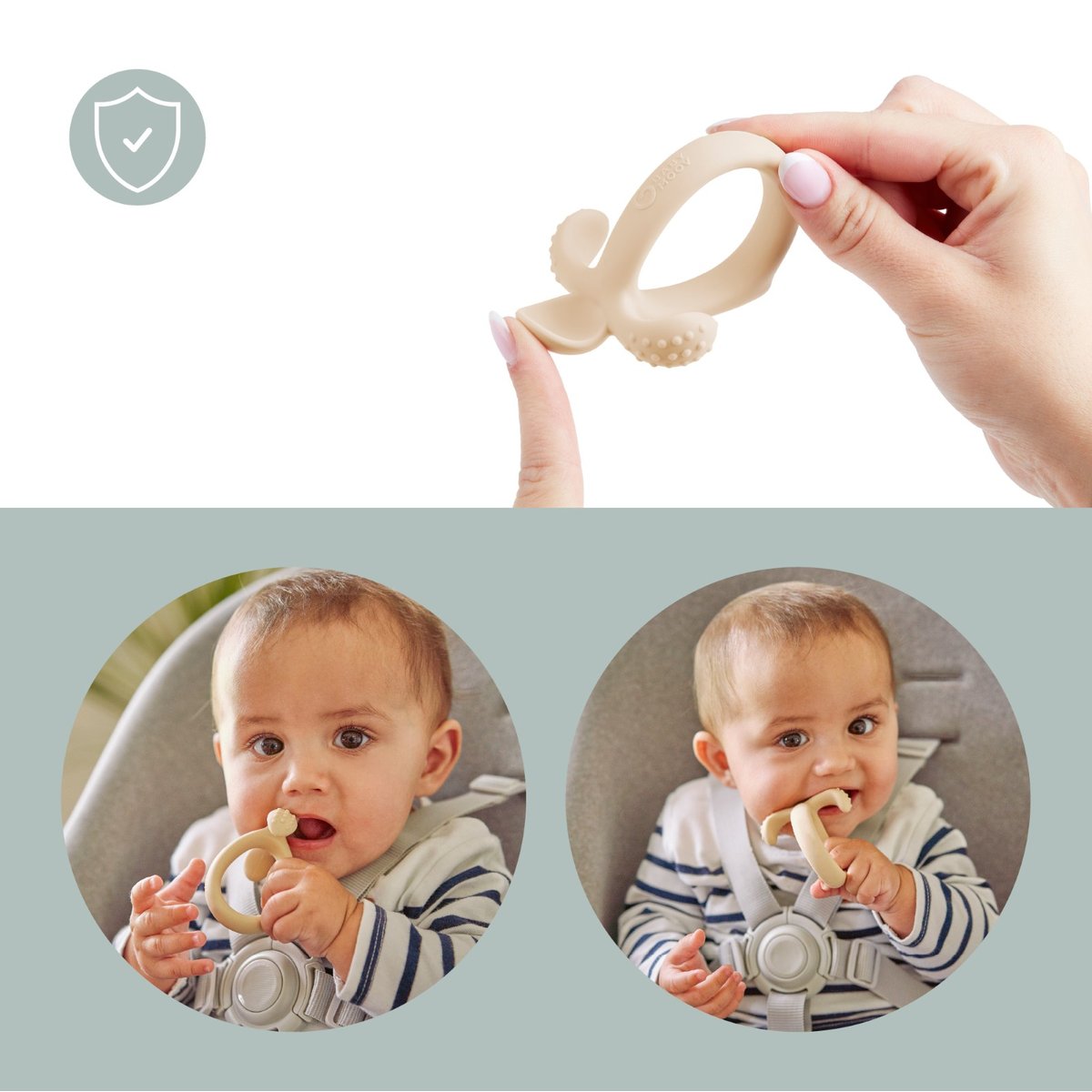 Cuillère de dentition pour bébé beige, BABYMOOV