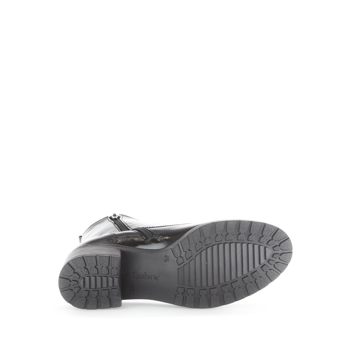Bottines en cuir verni à talon décroché noir, GABOR