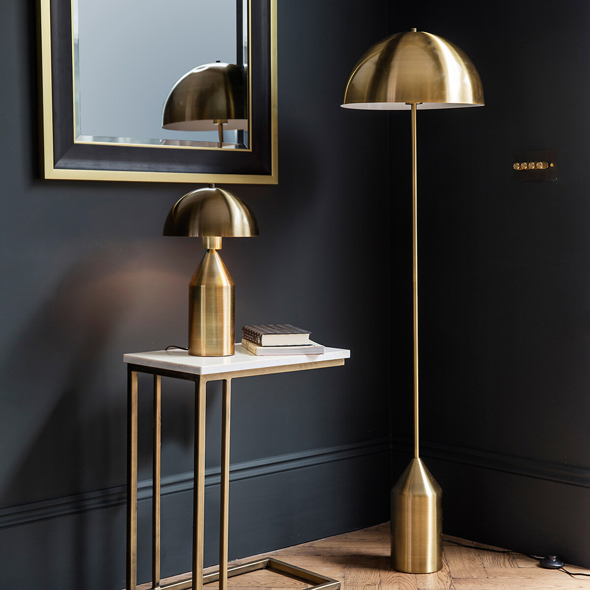 Nile Contemporary Floor Lamp in Antique Brass aged brass, ÉDITÉ