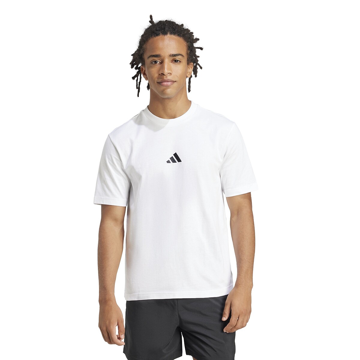 T-shirt manches courtes Essentiel petit logo blanc, ADIDAS SPORTSWEAR