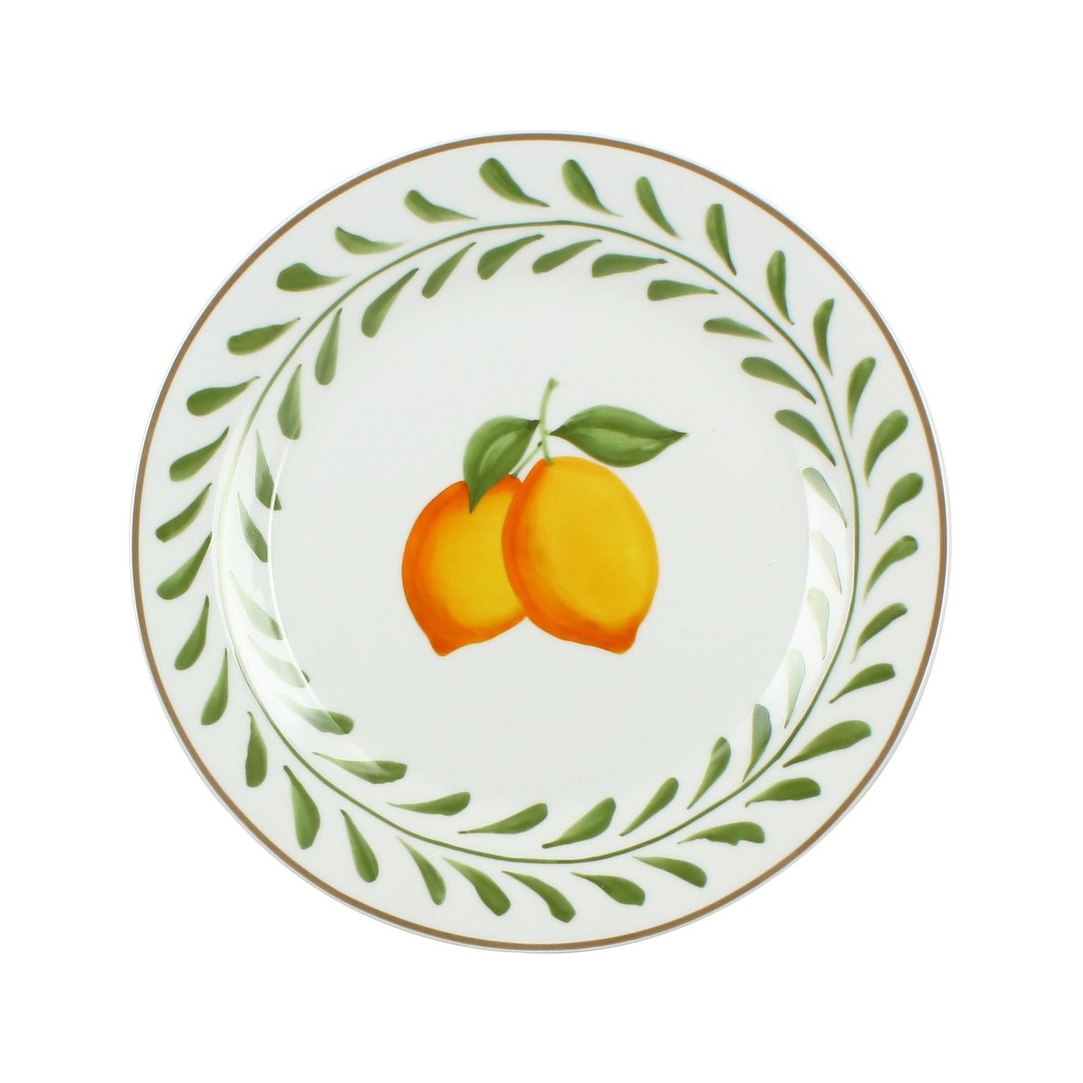 Lot de 6 assiettes plates en porcelaine, LEMON blanc, NOVASTYL