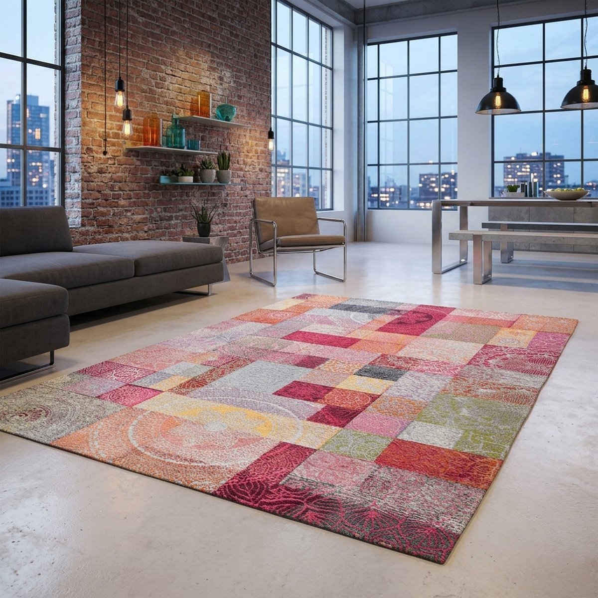 Tapis de salon moderne - COSIMA multi pastel, GINO FALCONE