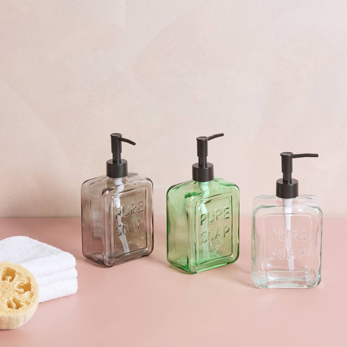 Distributeur de savon 550ml en verre vert, 5FIVE SIMPLY SMART