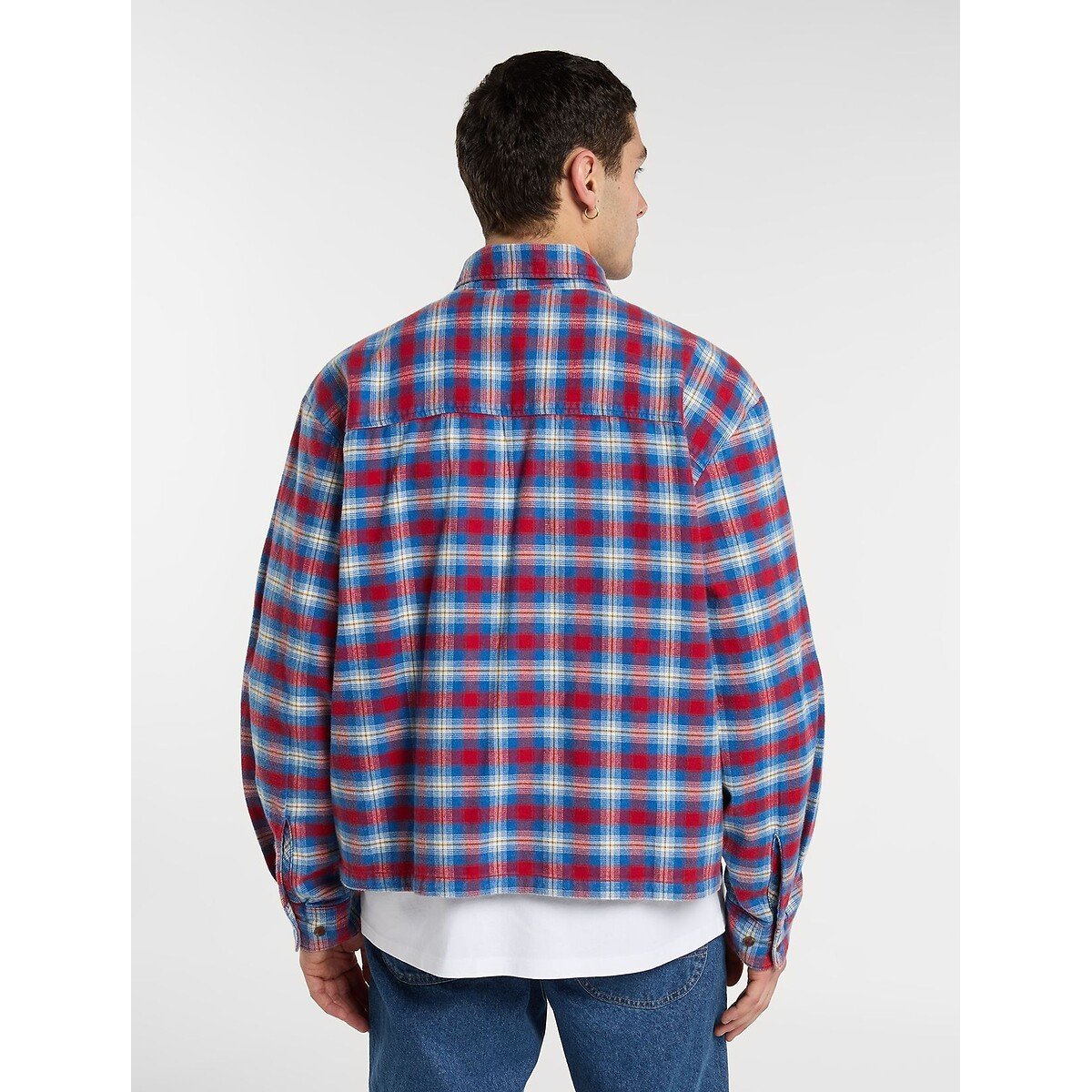 Chemise courte, en flanelle, JEROME rouge/bleu, DICKIES