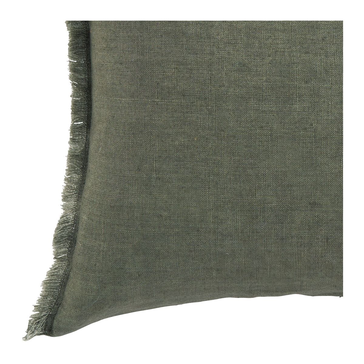 Housse de coussin en lin kaki, BLANC D’IVOIRE