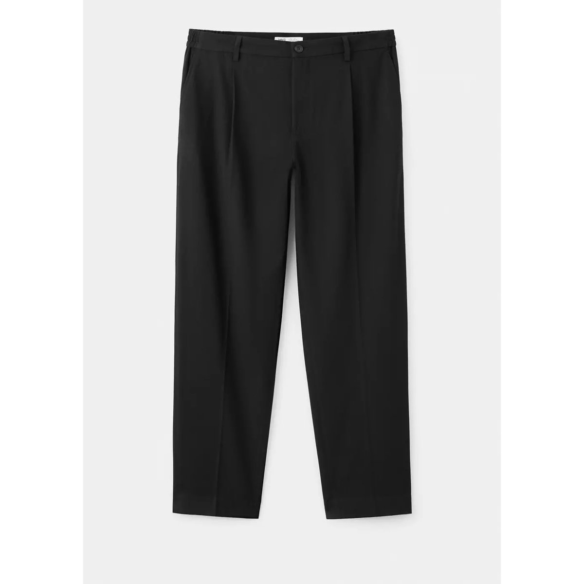 Pantalon relaxed-fit pinces noir, MANGO MAN