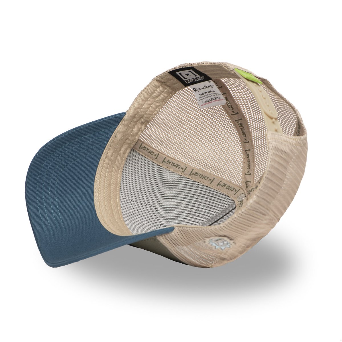 Casquette trucker Rick & Morty bleu pétrole/kaki/beige, CAPSLAB