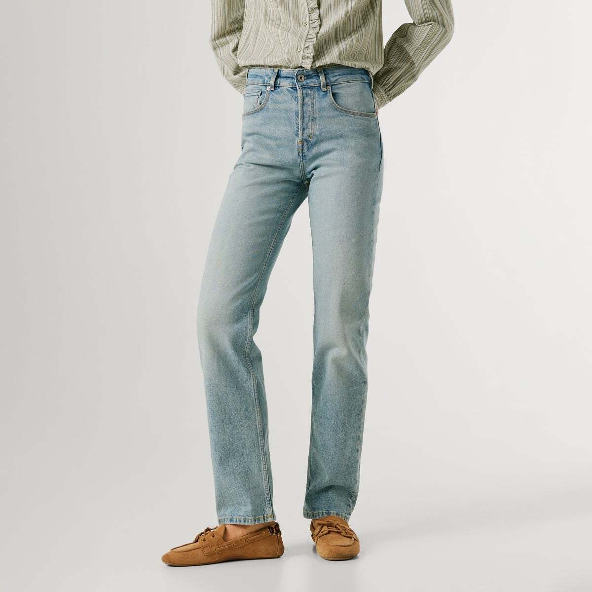 Jaimy - Jean Coupe Large, Taille Haute 13oz bleu confort extensible, PEPE JEANS