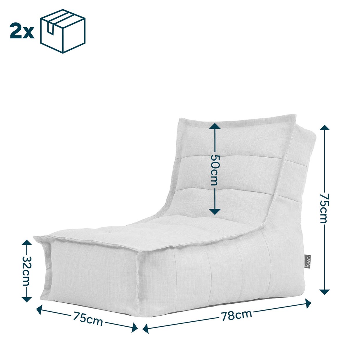 Pouf chauffeuse d'extérieur Oeko-Tex® - DOLCE gris, ICON