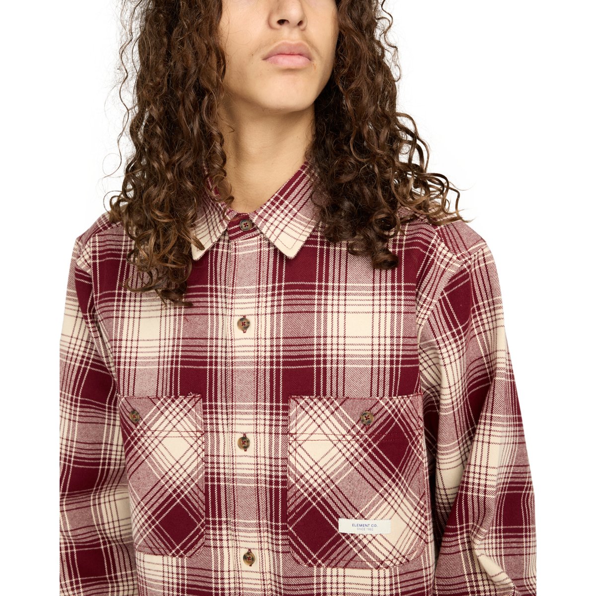 Chemise manches longues HAWTHORNE 2PKT HEAVYWEIGHT multi cream zinfandel plaid, ELEMENT