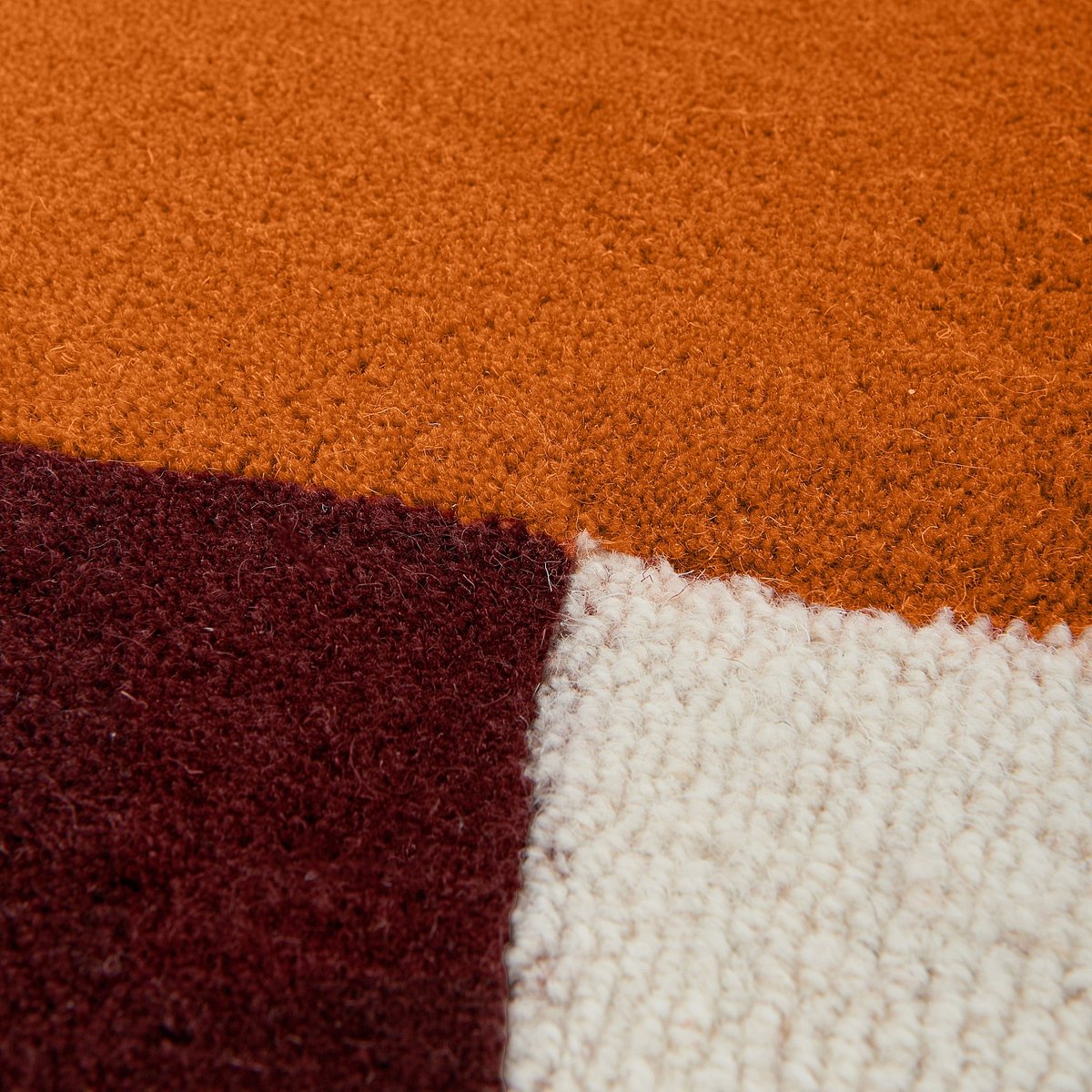 Tapis de salon laine BONNIE bordeaux, orange, rose poudré, bronze, multicolore, HABITAT