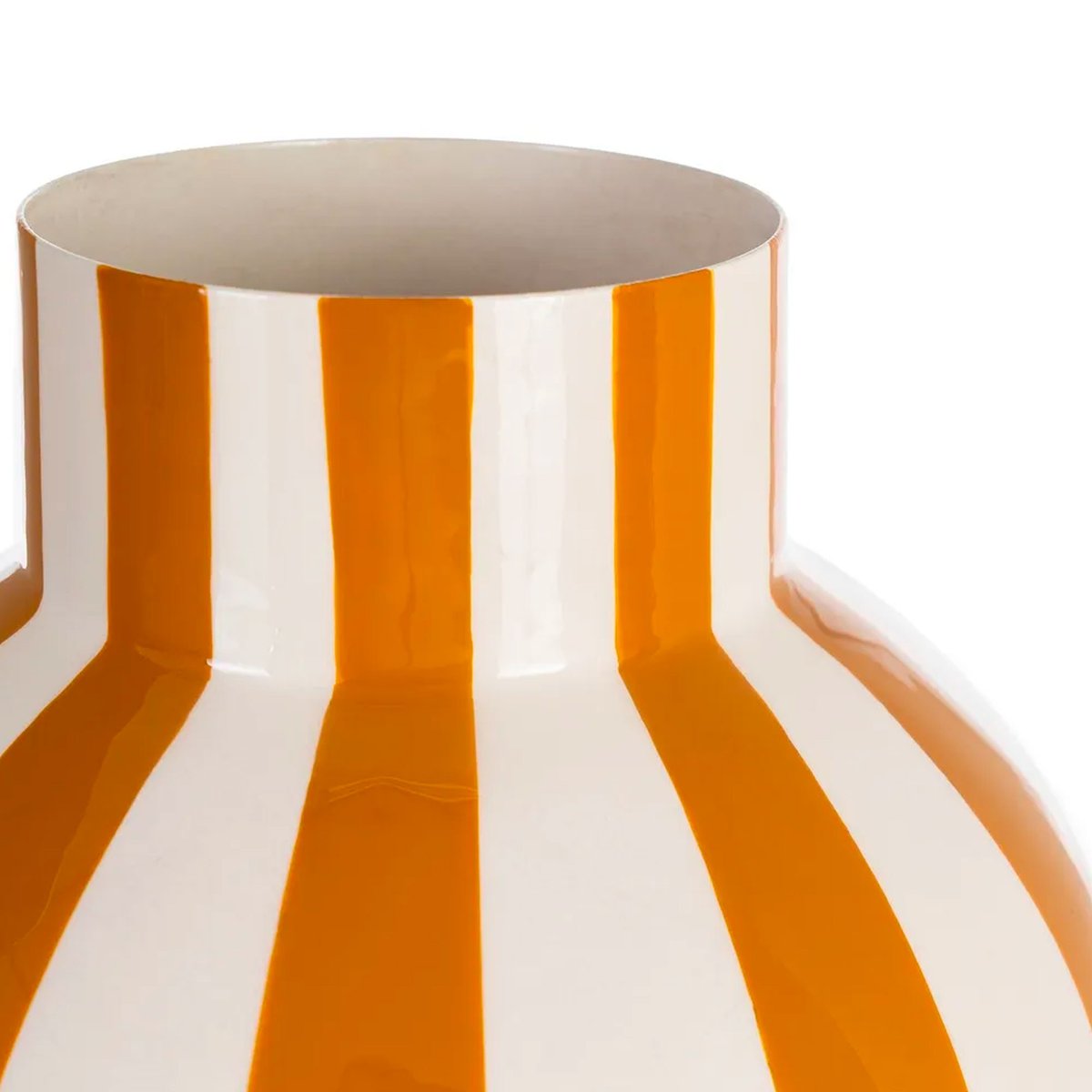 Vase design metal jaune moutarde et blanc 15x15x25cm jaune, WADIGA