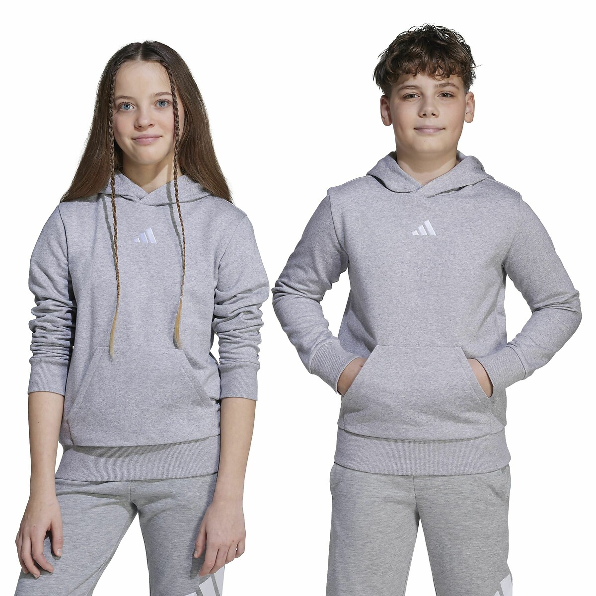 Gesloten sweatshirt van geruwd molton grijs, ADIDAS SPORTSWEAR