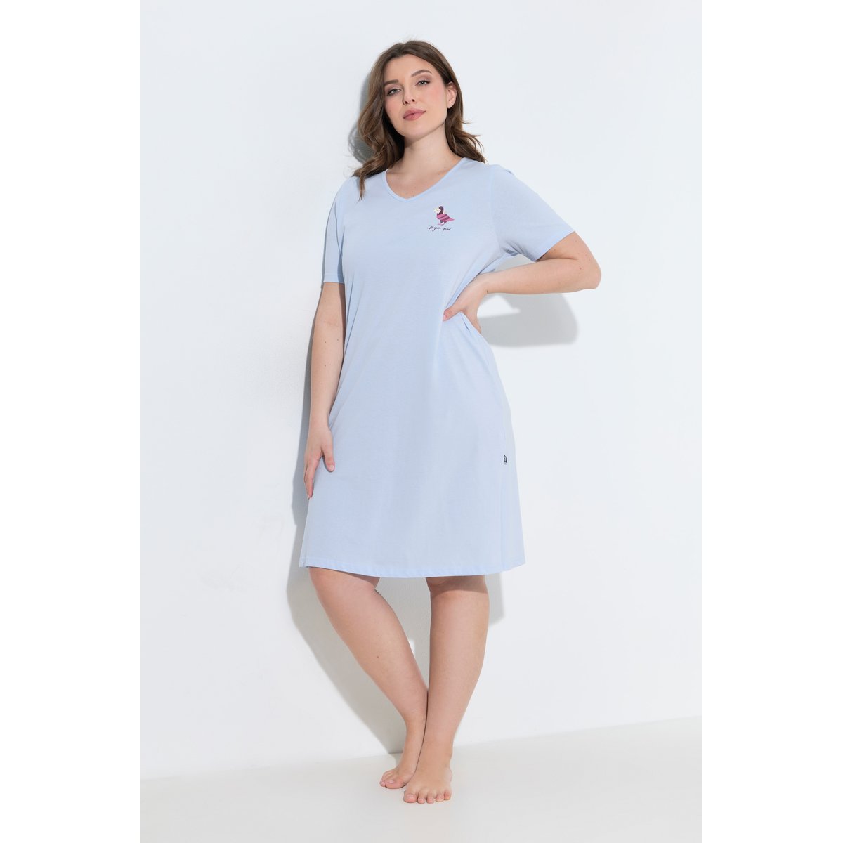Chemise de nuit / grand T-shirt bleu clair, ULLA POPKEN