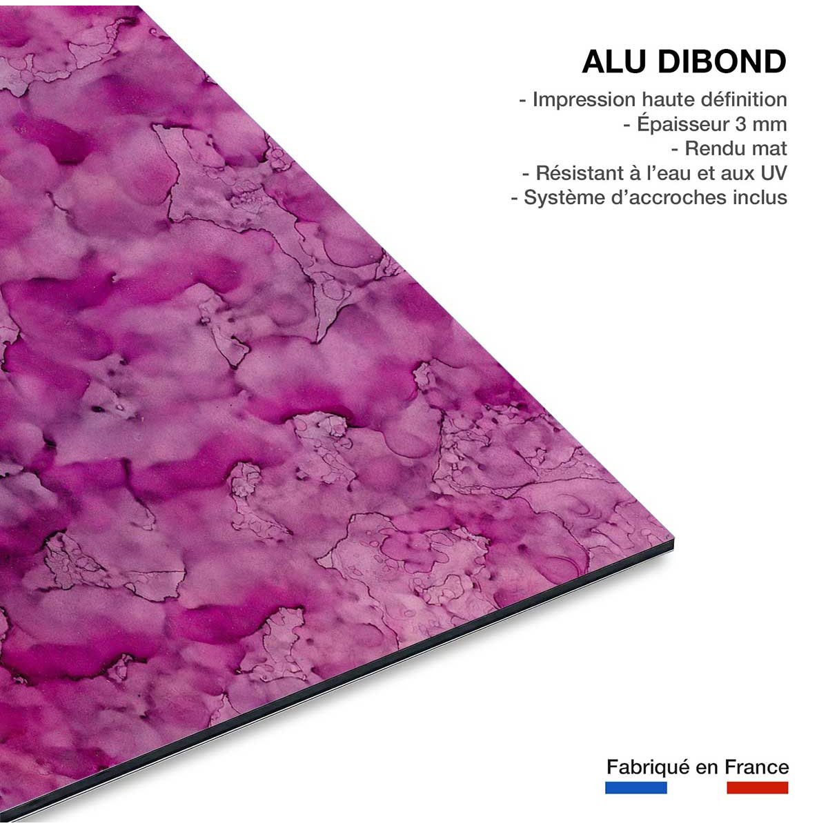Tableau fuchsia tableau alu dibond, HEXOA