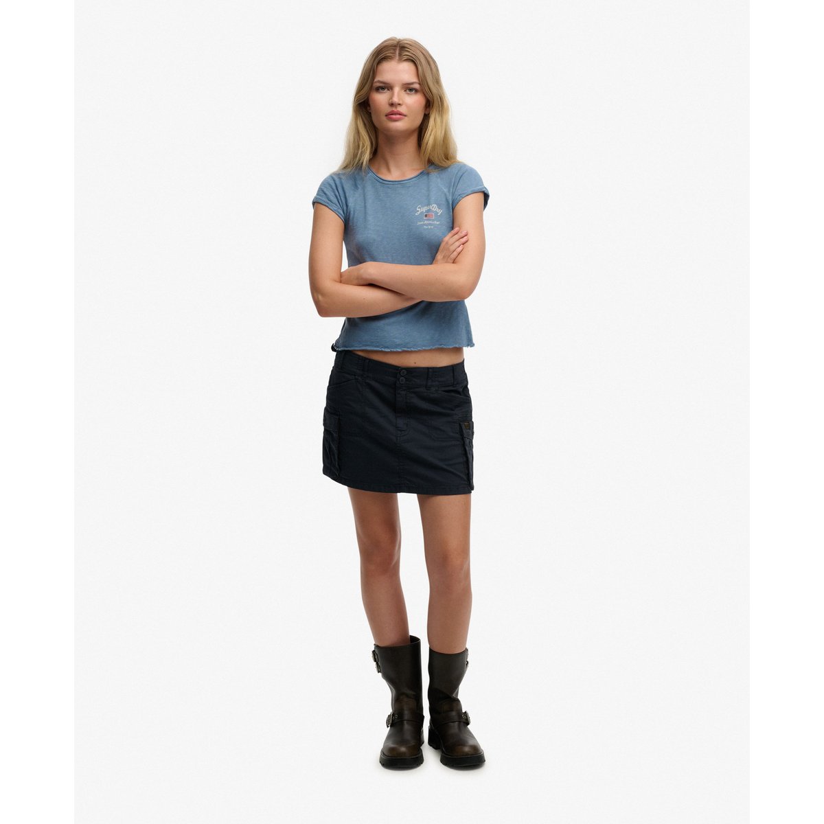Mini-jupe Cargo bleu marine éclipse, SUPERDRY