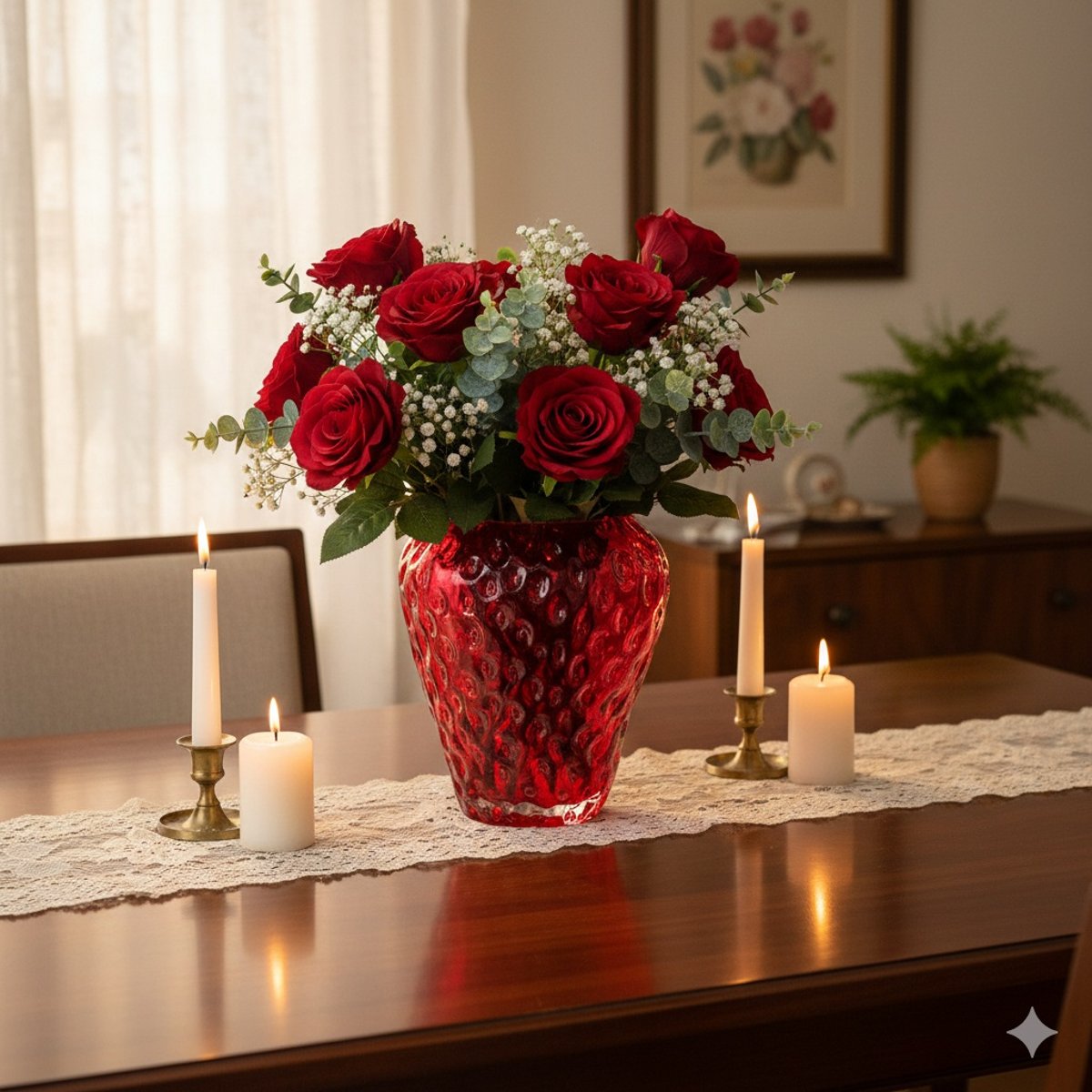 Vase Fraise en verre rouge, EDEN