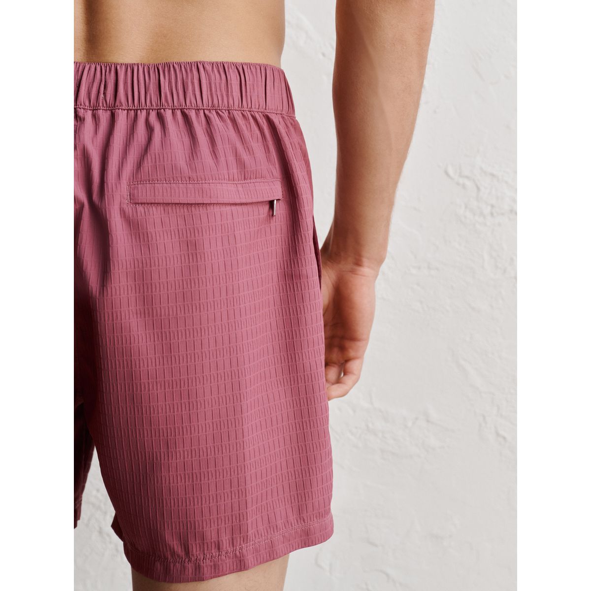 Short de bain 5 pouces doux à texture gaufrée signature rose mauve, NEXT